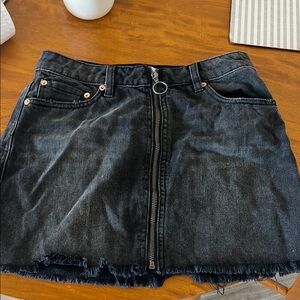 Free People Black Denim Skirt